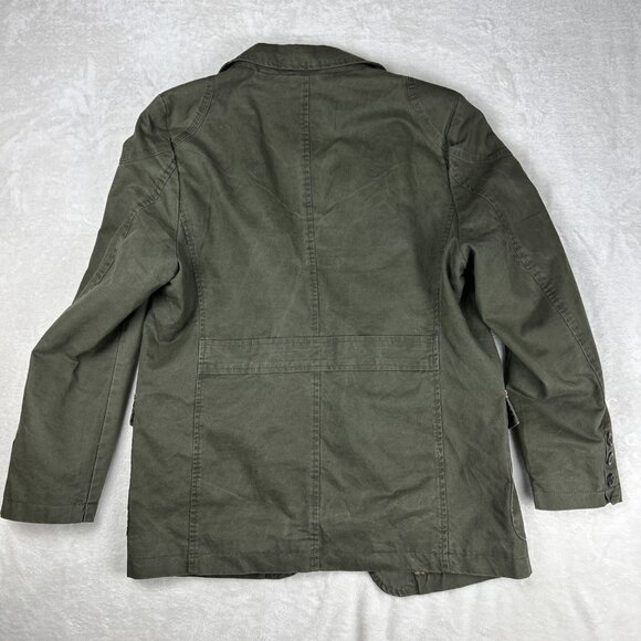 Vintage JeepRich Button Front Mens Olive Green Jacket Size XL Canvas Coat - Picture 10 of 10